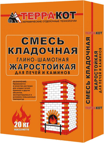 Смесь кладочная глино-шамотная "Терракот" Серый 20кг