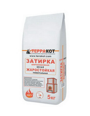 Затирка печная для швов "Терракот" Белый 5кг